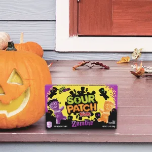 SOUR PATCH KIDS Zombie Orange & Purple Soft & Chewy Halloween Candy, 12 - 3.5 oz Trick or Treat Boxes - image
