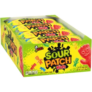 SOUR PATCH KIDS Soft & Chewy Candy, Christmas Candy Stocking Stuffers, 2 Ounce (Pack of 24) - image