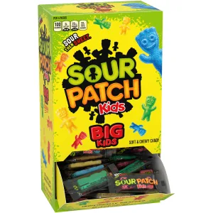 SOUR PATCH KIDS Big Individually Wrapped Soft & Chewy Candy, Halloween Candy, 240 Count Box - image