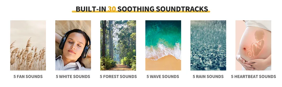 Sound White Noise Machine with 30 Looping Natural Soothing Sounds, Auto-Off Timer Setting, Sleep Sound Machine for Babies, Adults Kids(Classic) - white noise machine