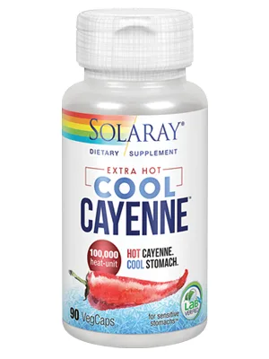 Solaray Extra Hot Cool Cayenne 100,000 HU | Healthy Digestion, Metabolism & Cardiovascular Support | 90 VegCaps - Solaray Extra Hot Cool Cayenne 100,000 HU Healthy Digestion Metabolism & Cardiovascular 90 VegCaps