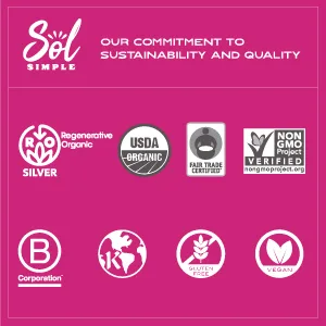 SOL SIMPLE Organic Dried Dragon Fruit | 3oz Snack Pack (3 Bags Total) | One Ingredient | Vegan | Non-GMO | No Added Sugar | Fair Trade - sol commitment to sustainability