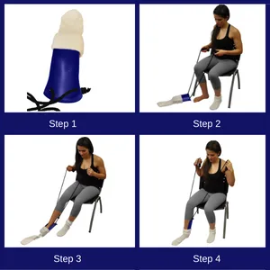 Sock Aid Formed w/Foam Handles Sock-On Formed Sock Aid, Molded Plastic Frame, Large Foam Handles, Easy to Grip, 33'' Long, Easy-On and Easy Off Socks Aid, Blue - Essential aid tool for elderly, obese, and handicapped