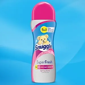 Snuggle Plus SuperFresh Fabric Softener Dryer Sheets with Static Control and Odor Eliminating Technology, Burst, White, 200 Count, Spring - scent beads laundry snuggle