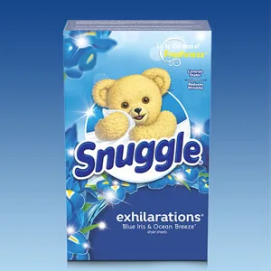 Snuggle Exhilarations Fabric Softener Dryer Sheets, Blue Iris & Ocean Breeze, 70 Count - dryer sheets