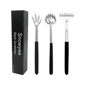 Snowyee Backscratchers, Back Scratcher for Women Men 3PCS Includes Bearclaw Hand and Eagle Claw kit Telescoping with Adjustable (Black) - back scratcher