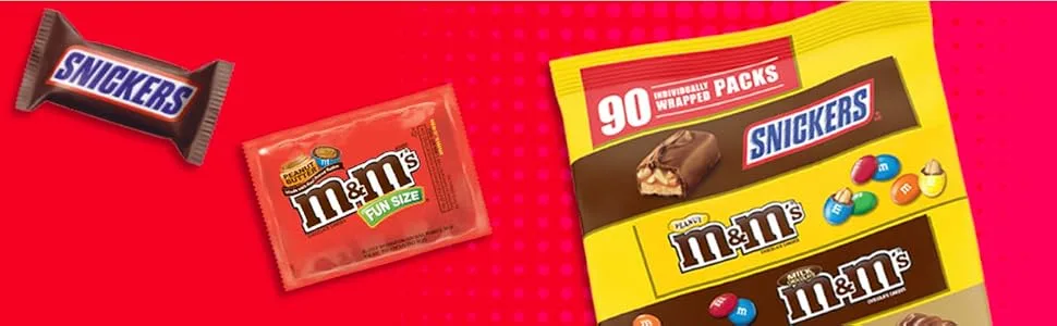 SNICKERS, M&M'S Milk Chocolate, M&M'S Peanut, TWIX & MILKY WAY Candy Variety Mix, 45.45 Ounces, 90 Pieces - bulk chocolate candy individually wrapped