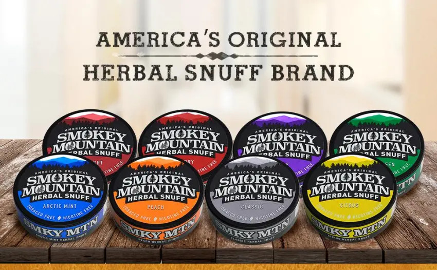 Smokey Mountain Herbal Long Cut  Wintergreen  1 Can - Tobacco Free and Nicotine Free Snuff - Herbal snuff