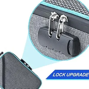 Smell Proof Bag with Combination Lock Lunch Bag File Organizer Case Container Medicine Lock Bag Travel Storage Case Safe Bag for Documents and Valuables Storage (Grey) - smell proof