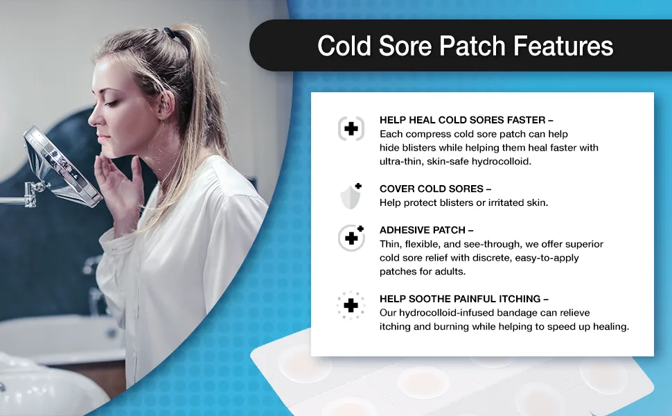 Smart Cold Sore Treatment Patch Help Prevent Breakouts, Soothe Itching and Burning | Discrete, Invisible, Skin Safe Adhesive 24 Patches 24 Count (Pack of 1) 24 Count - smartmed smart cold sore patch