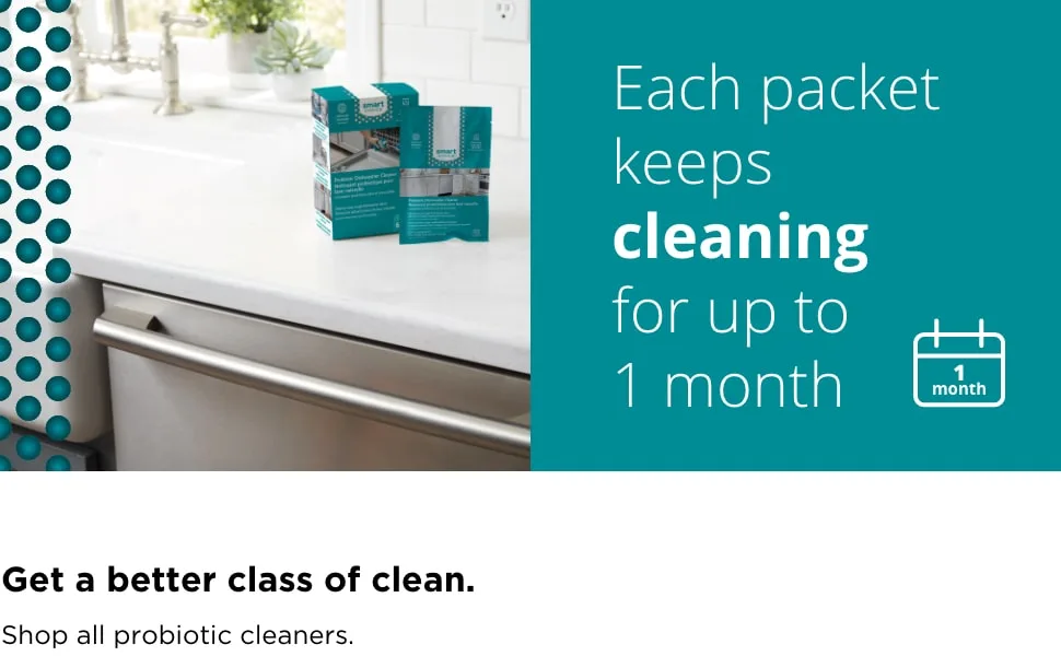 Smart Choice 10SCPROD02 Probiotic Dishwasher Cleaner, 6 Treatments - smart choice probiotic kitchen cleaner dishwasher