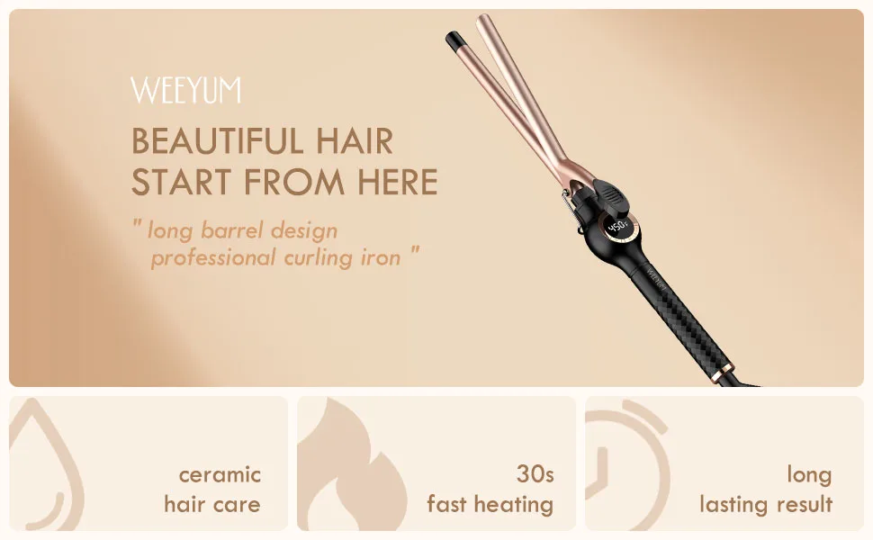 Small Curling Iron 1/2 Inch Barrel, Tiny Curling Wand for Short Hair, Ceramic Tourmaline Hair Curling Iron Dual Voltage - curling iron