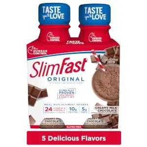 SlimFast Meal Replacement Powder, Original Strawberries & Cream, Weight Loss Shake Mix, 10g of Protein, 14 Servings (Pack of 3) Strawberry Meal Replacement Powder - slim fast slimfast original rtd chocolate