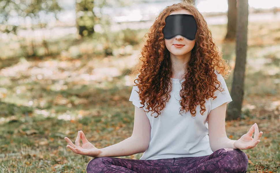 Sleep Mask, Super Soft Eye Masks with Adjustable Strap, Lightweight Comfortable Blindfold,Perfect Blocks Light for Men Women(1Black 1Gray 1Pink) - meditation