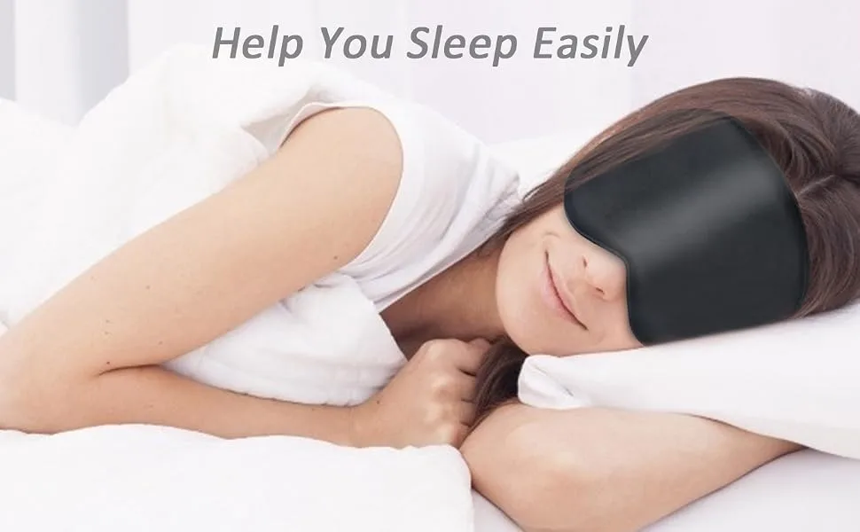 Sleep Mask, Super Soft Eye Masks with Adjustable Strap, Lightweight Comfortable Blindfold,Perfect Blocks Light for Men Women(1Black 1Gray 1Pink) - Top Quality Material Use super soft 100% silk fabric and memory foam materials.
