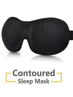 Sleep Mask SleepFun Invisible Alar Deep Orbit 3D Eye Mask Ultra Lightweight & Comfortable Sleeping Mask for Travel, Nap, Shift Works, Black & Blue (Blue-Black) - product information 2