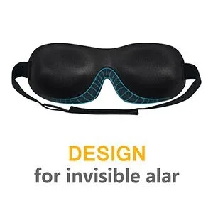 Sleep Mask SleepFun Invisible Alar Deep Orbit 3D Eye Mask Ultra Lightweight & Comfortable Sleeping Mask for Travel, Nap, Shift Works, Black & Blue (Blue-Black) - product information 4