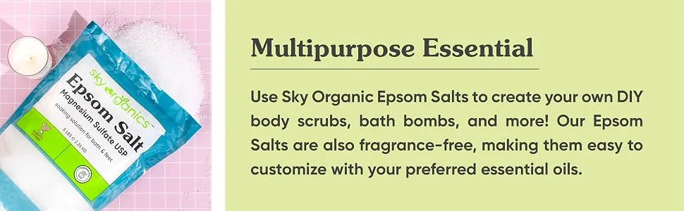 Sky Organics Epsom Salt for Body to Soak, Soothe & Refresh, 5 lbs. - Multipurpose Essential