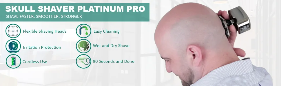 Skull Shaver Pitbull Platinum PRO Electric Razor - Wet/Dry 4 Head 4d Cordless USB Rechargeable Rotary Shaver Standard - product information 2