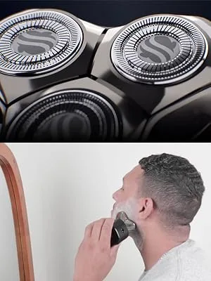 Skull Shaver Palm 3 Head Electric Razor for Men Face and Head Smooth Waterproof Cordless Rechargeable Electric Shaver - product information 3