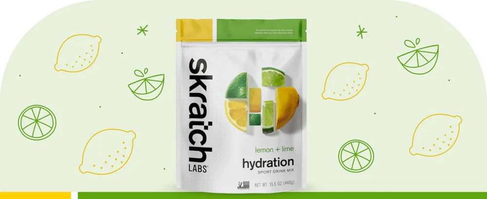 Skratch Labs Hydration Drink Mix- Lemon Lime- 20 Servings- Electrolyte Powder for Exercise, Endurance and Performance- Essential Electrolytes for Energy and Rapid Recovery- Non-GMO, Vegan, Gluten Free Lemon and Lime 15.5 O - Skratch Hydration Sport Drink Mix Powder- Lemon Lime Electrolytes Powder for Cycling Running Sports