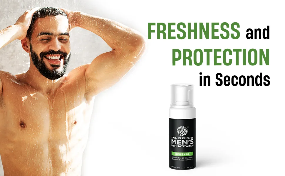 Skin Elements Men's Intimate Wash with Menthol (4.05 Fl Oz) | pH Balanced Foaming Private Part Cleaner | Prevents Itching, Irritation & Bad Odor - IW Menthol - 2