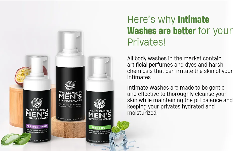Skin Elements Men's Intimate Wash with Menthol (4.05 Fl Oz) | pH Balanced Foaming Private Part Cleaner | Prevents Itching, Irritation & Bad Odor - IW Menthol - 3