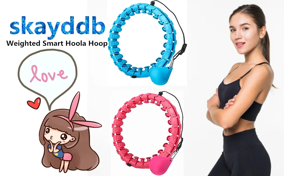 skayddb Weighted Smart Hoola Hoop, Smart 24 Sections Detachable Hoola Hoop, Suitable for Adults and Children Style 1 pink - Weighted Smart Hoola Hoop That Will not Fall, Smart 24 Sections Detachable Hoola Hoop