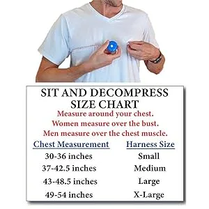 Sit and Decompress Back Stretcher Back Realigning Therapy Spine Decompression Back Traction Upright Inversion Table Made in USA Chiropractor Designed (Medium Harness No Bar) Medium (Pack of 1) - sit and decompress chest measurement