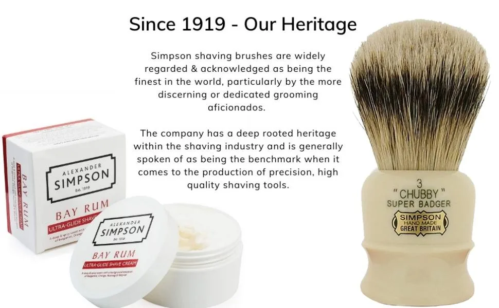 Simpsons Chubby Super Badger Shaving Brush (Chubby CH3 Super) - simpsons