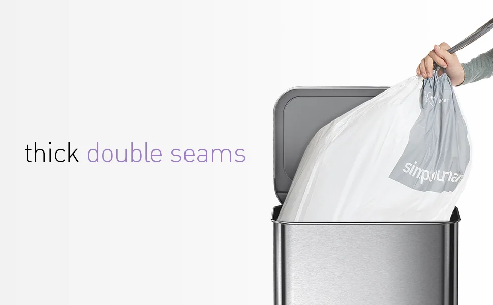 simplehuman Code D Custom Fit Drawstring Trash Bags in Dispenser Packs, 60 Count, 20 Liter / 5.3 Gallon, Blue Blue 60 Liners - product information 3