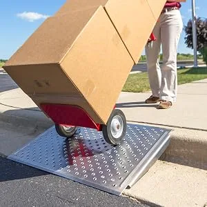 Silver Spring 2" High Aluminum Threshold Ramp, Punch Plate Surface, 12" L x 32" W 12" x 32" - Threshold-PP