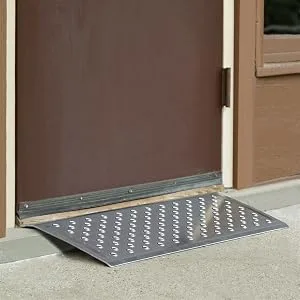 Silver Spring 2" High Aluminum Threshold Ramp, Punch Plate Surface, 12" L x 32" W 12" x 32" - TR3208, TR3210, TR3212, TR3216, TR3224