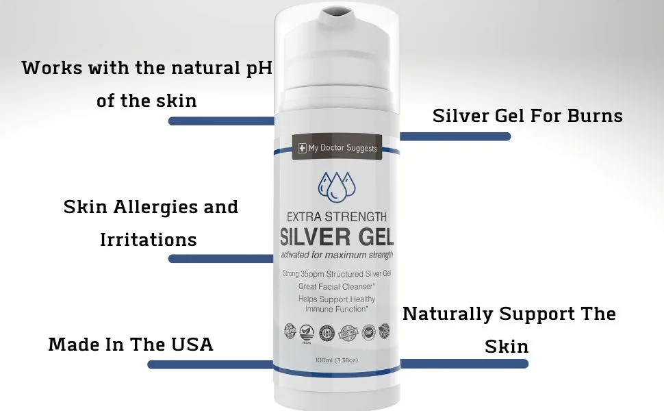 Silver Gel Extra Strong- 35ppm Advanced Silver Gel - gel structured silver colloidal skin dry damaged