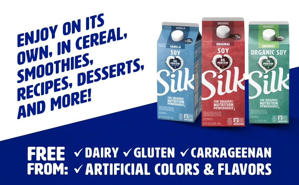 Silk Organic Soy Milk, Unsweetened, Dairy-Free, Vegan, Non-GMO Project Verified, Half Gallon - image