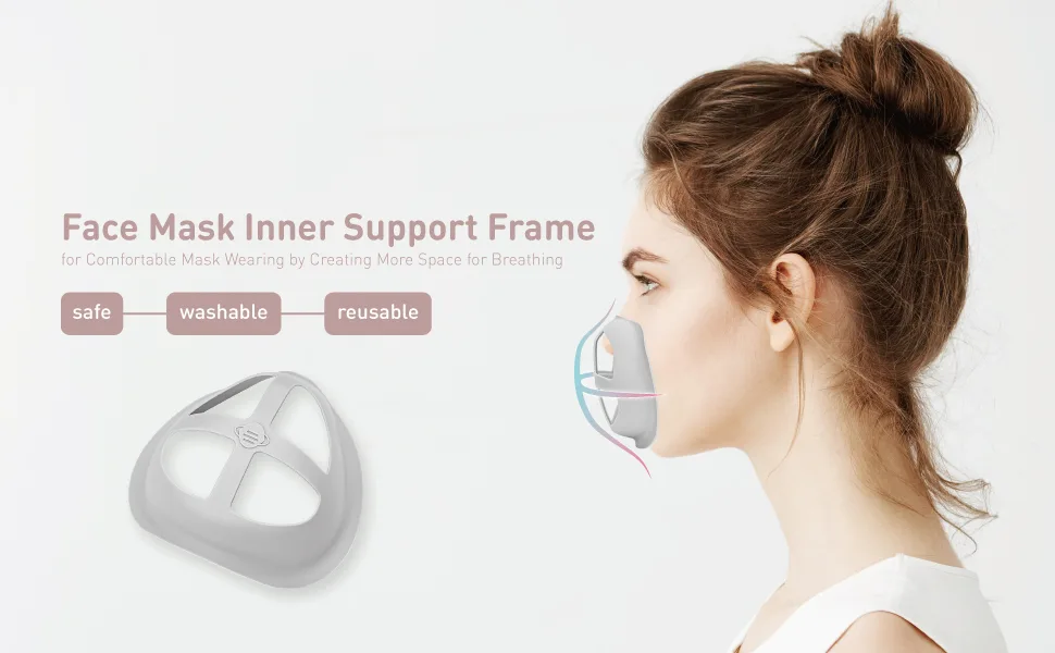 Silicone Mask Bracket for Cloth Mask Inner Support Frame Face Mask Cage Insert to Keep Off Face Cool Mask Spacer for Breathing Mask Hack DIY Accessories 3pcs Multicolored 3pcs - 3D Mask Bracket