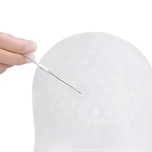 Silicone Highlight Caps Set for Color Hair 2 PCS Professional Reusable Highlighting Caps with Hooks & Salon Hairdressing Dyeing Staining Tools for Women Men - highlight cap