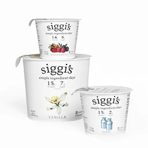 siggi's Icelandic Strained Nonfat Yogurt, Raspberry, 5.3 oz. Single Serve Cup  Thick, Protein-Rich Yogurt Snack - 40% less sugar, and more protein than the leading Greek yogurt