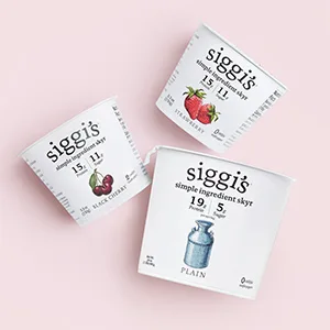 siggi's Icelandic Strained Nonfat Yogurt, Raspberry, 5.3 oz. Single Serve Cup  Thick, Protein-Rich Yogurt Snack - simple ingredient skyr