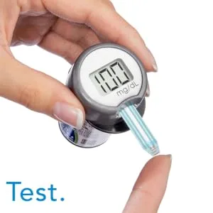 Sidekick All-in-One Glucose Meter Kit  Built in Meter, 50 Test Strips, Lancing Device, 10 Lancets, Control Solution, and GoPak - glucose meter kit blood test kit diabetic test kit glucose monitor