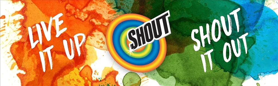 Shout Advanced Stain Remover for Clothes with Scrubber Brush, 8.7 oz Stain Remover Gel - Shout Advanced Gel Brush, Live It Up, Shout It Out