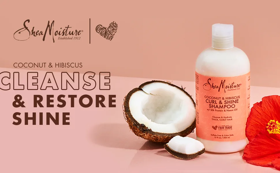 SheaMoisture Shampoo Curl and Shine for Curly Hair Coconut and Hibiscus Paraben Free Shampoo 13 oz - product information 1