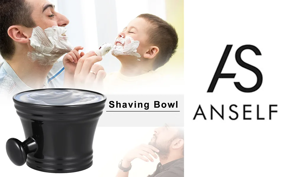 Shaving Mug Anself Man's Plastic Shaving Bowl with Handle Soup Bowl Barber Cleaning Soup Cup for Razor - Shaving Mug