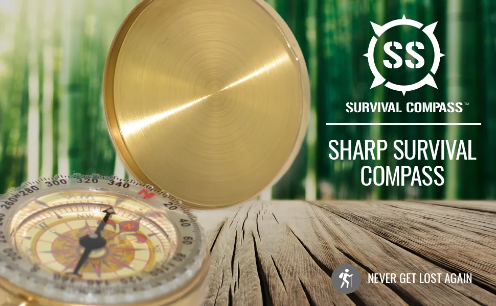Sharp Survival Best Camping Survival Compass | Glow in The Dark Military Compass Survival Gear Compass - Compass