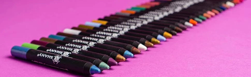 SHANY Multi-Use Chunky Pencils for Eye Shadow, Eyeliner, Lip Liner, Lipstick - W/Vitamin E & Aloe Vera - Set of 30 Colors - EYE LIP PENCILS