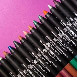 SHANY Multi-Use Chunky Pencils for Eye Shadow, Eyeliner, Lip Liner, Lipstick - W/Vitamin E & Aloe Vera - Set of 30 Colors - EYE LIP PENCILS