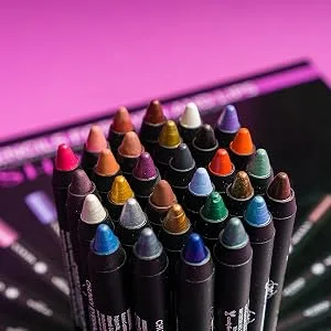 SHANY Multi-Use Chunky Pencils for Eye Shadow, Eyeliner, Lip Liner, Lipstick - W/Vitamin E & Aloe Vera - Set of 30 Colors - EYE LIP PENCILS