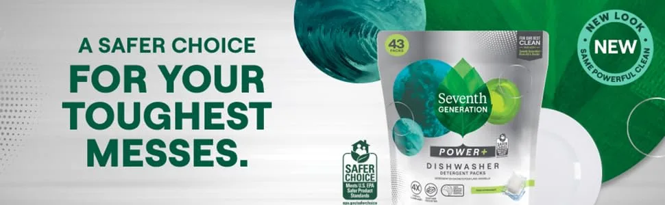 Seventh Generation Ultra Power Plus Dishwasher Detergent Packs, Fresh Citrus Scent, 70 count (Packaging May Vary) - Seventh Generation Dishwasher Detergent packs