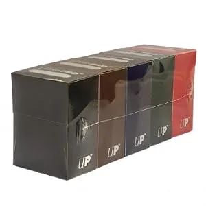Set of Five New Ultra-Pro Deck Boxes (Dark Colors Incl. Black, Blue, Brown, Green, and Red) for Magic/Pokemon/YuGiOh Cards - product information 1