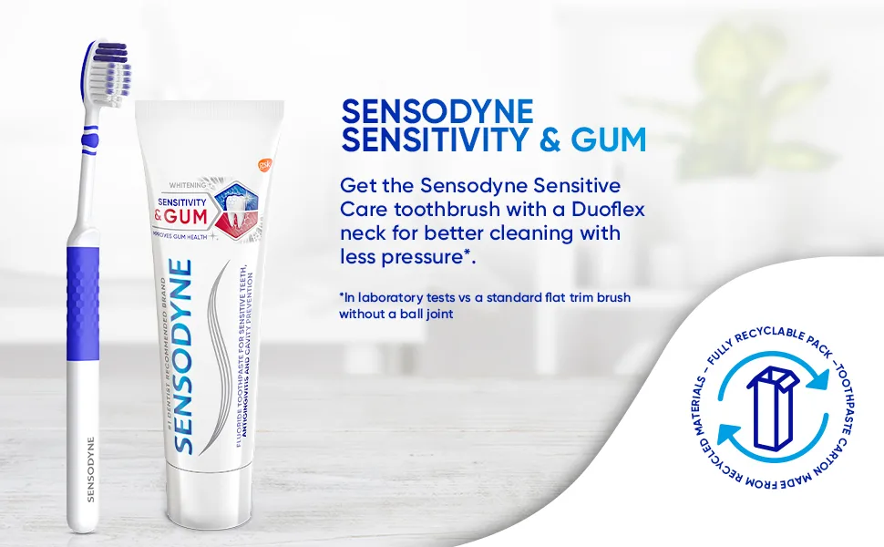 Sensodyne Sensitivity & Gum Whitening Toothpaste, Toothpaste for Sensitive Teeth & Gum Problems, 3.4 Ounces - Sensodyne Sensitivity & Gum
